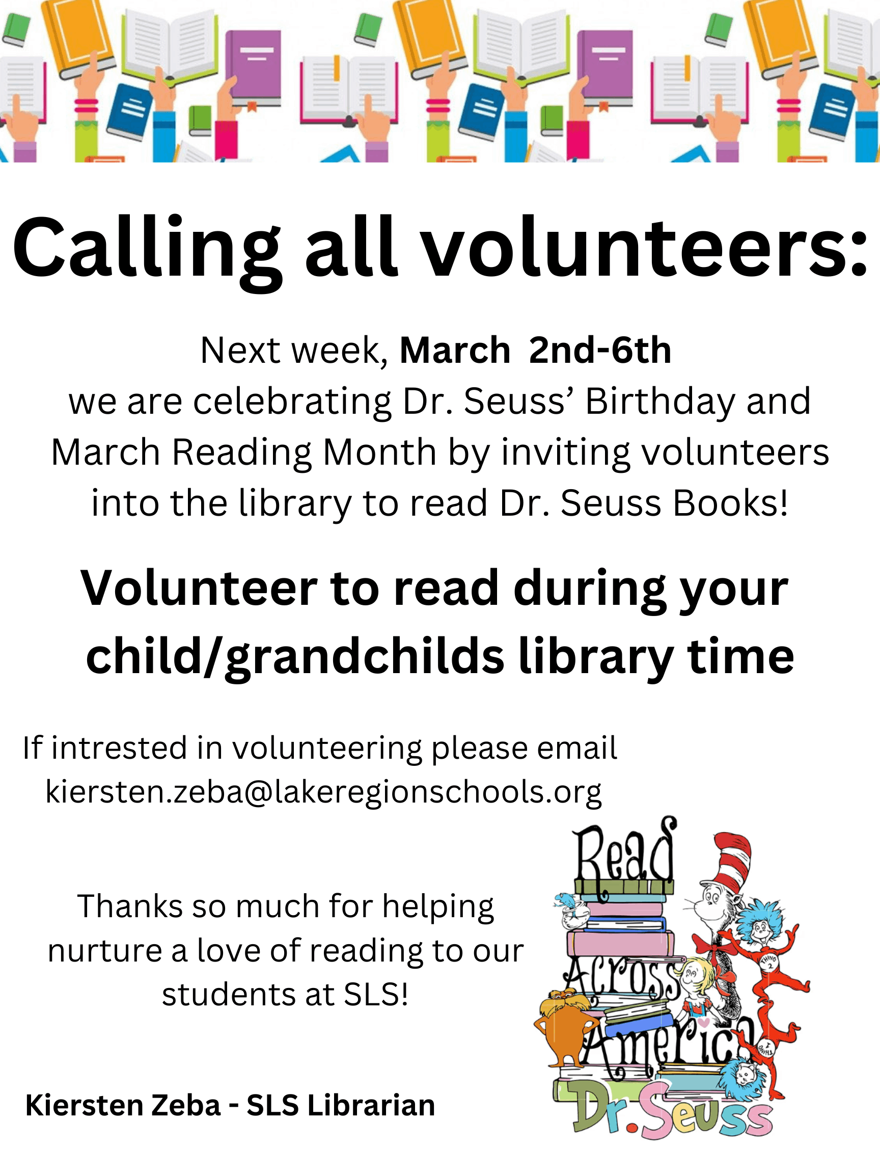 Calling all Volunteers!